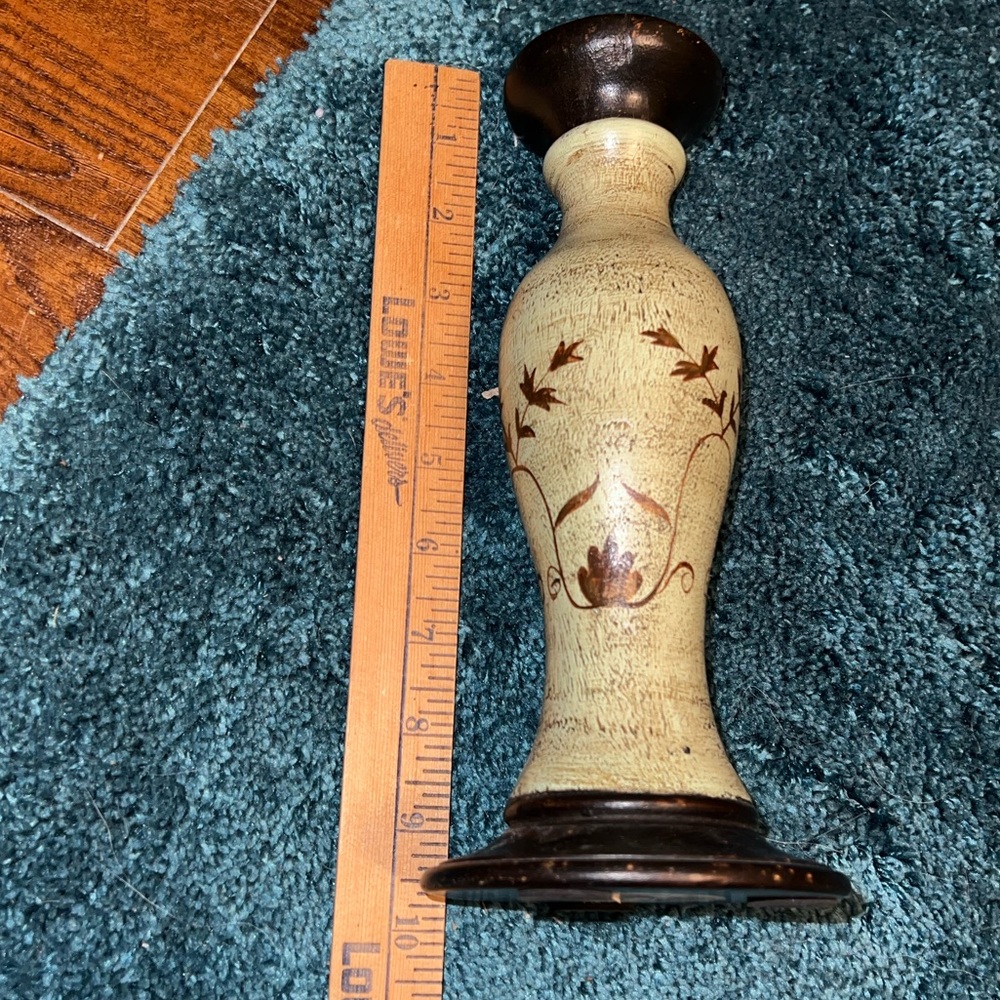 3/$15 Rustic Taper Candle Holder Painted Wooden - Picture 9 of 11